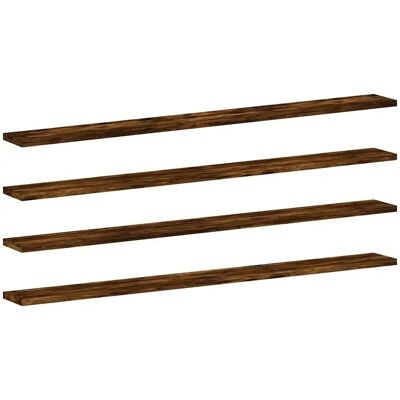vidaXL Étagères Murales 4 pcs Chêne Fumé - Étagères - Publicité vidaXL Étagères Murales 4 pcs Chêne Fumé - Étagères - Publicité