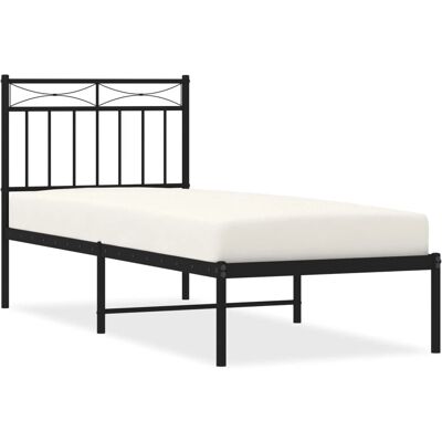 vidaXL Metallbettgestell Schwarz 75x190 cm - Bettgestell vidaXL Metallbettgestell Schwarz 75x190 cm - Bettgestell