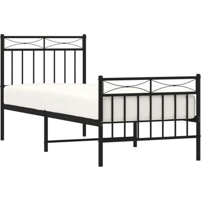 vidaXL Metallbett 80x200cm - Schwarz - Bettgestell vidaXL Metallbett 80x200cm - Schwarz - Bettgestell