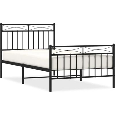 vidaXL Metallbettgestell Schwarz 100x190 cm - Bettgestell vidaXL Metallbettgestell Schwarz 100x190 cm - Bettgestell