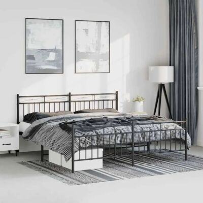 vidaXL Metallbettgestell Schwarz 193x203 cm - Bettgestell vidaXL Metallbettgestell Schwarz 193x203 cm - Bettgestell