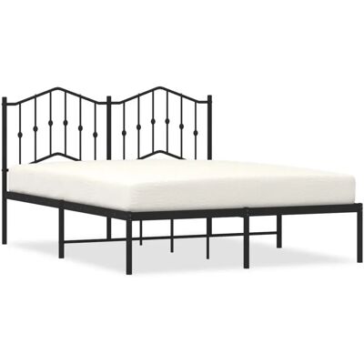 vidaXL Bettgestell - Schwarz - 140x190 cm - Metallbett vidaXL Bettgestell - Schwarz - 140x190 cm - Metallbett