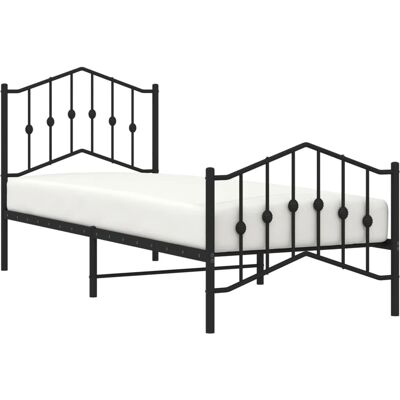 vidaXL Metallilevy sänkykehys päädillä ja jalkalevyllä - Musta - 80x200 cm vidaXL Metallilevy sänkykehys päädillä ja jalkalevyllä - Musta - 80x200 cm