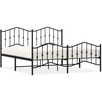 vidaXL Metallipohjainen sänky musta - 183x213 cm - pää- ja jalkapää vidaXL Metallipohjainen sänky musta - 183x213 cm - pää- ja jalkapää