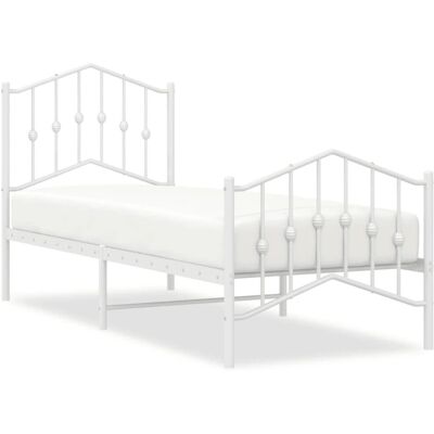 vidaXL metalliyhyt 75x190cm Valkoinen - Sänky vidaXL metalliyhyt 75x190cm Valkoinen - Sänky