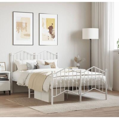 vidaXL Metallbett Weiß 120x190 cm - Bettgestell vidaXL Metallbett Weiß 120x190 cm - Bettgestell