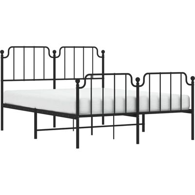 vidaXL Zwart metalen bedframe met hoofdbord en voetbord - Bedtype vidaXL Zwart metalen bedframe met hoofdbord en voetbord - Bedtype