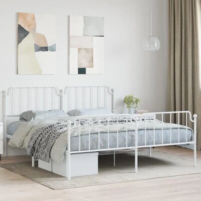 vidaXL Metallbett Weiß 183x213 cm - Bettart vidaXL Metallbett Weiß 183x213 cm - Bettart