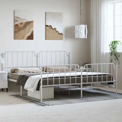 vidaXL Metallbettgestell Weiß 193x203 cm - Bettgestell vidaXL Metallbettgestell Weiß 193x203 cm - Bettgestell