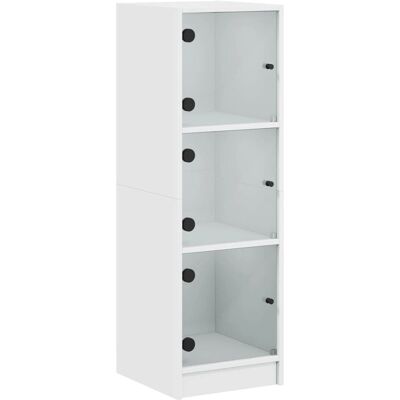 vidaXL Highboard mit Glastüren Weiß 35x37x109 cm - Sideboard vidaXL Highboard mit Glastüren Weiß 35x37x109 cm - Sideboard