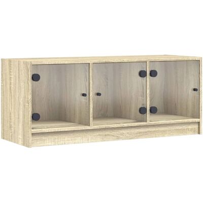 vidaXL TV-Schrank mit Glastüren Sonoma Eiche - TV-Möbel vidaXL TV-Schrank mit Glastüren Sonoma Eiche - TV-Möbel