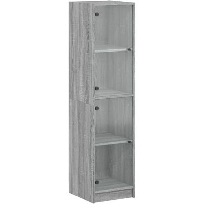 vidaXL Grauer Sonoma Highboard mit Glasfronten - Sideboard vidaXL Grauer Sonoma Highboard mit Glasfronten - Sideboard