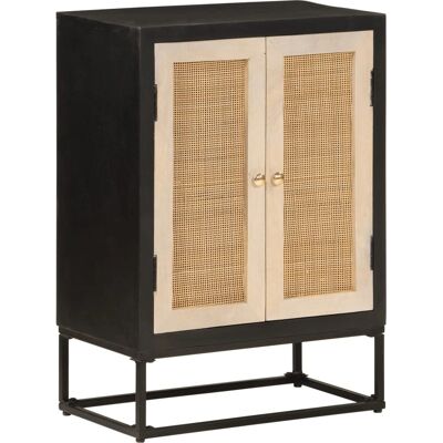 vidaXL Schwarzer Sideboard - 55x30x76 cm - Mango & Eisen - Stauraum vidaXL Schwarzer Sideboard - 55x30x76 cm - Mango & Eisen - Stauraum