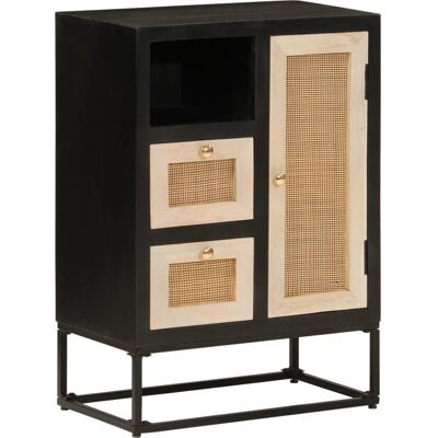 vidaXL sivupöytä säilytystilalla - Musta täysi mangoharja - 55x30x76 cm vidaXL sivupöytä säilytystilalla - Musta täysi mangoharja - 55x30x76 cm