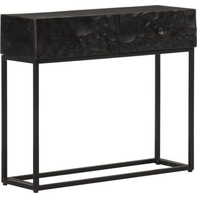 vidaXL Musta massiivinen mangopuinen ja rautainen konsolipöytä - 90x30x76 cm vidaXL Musta massiivinen mangopuinen ja rautainen konsolipöytä - 90x30x76 cm