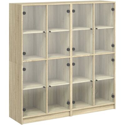 vidaXL Sonoma Eichenholz Bücherregal mit Türen 136x37x142 cm vidaXL Sonoma Eichenholz Bücherregal mit Türen 136x37x142 cm