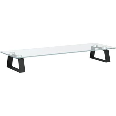 vidaXL Monitorständer - 60x20x8 cm, Schwarz, Gehärtetes Glas & Metall vidaXL Monitorständer - 60x20x8 cm, Schwarz, Gehärtetes Glas & Metall