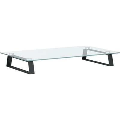 Support de moniteur noir 60x35x8cm en verre trempé et métal - Support pour moniteur - Publicité Support de moniteur noir 60x35x8cm en verre trempé et métal - Support pour moniteur - Publicité