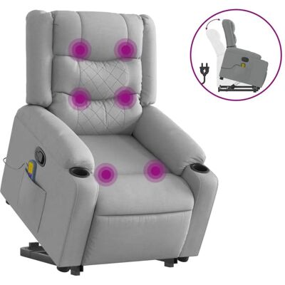 VidaXL Akzentstuhl - Hellgrau - Verstellbarer Massagesessel VidaXL Akzentstuhl - Hellgrau - Verstellbarer Massagesessel