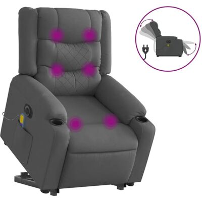 VidaXL Accent Chair - Donkergrijs - Elektrische relaxfauteuil & hef VidaXL Accent Chair - Donkergrijs - Elektrische relaxfauteuil & hef