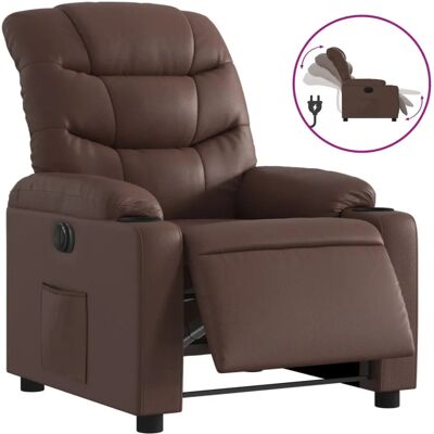 Vidaxl Fauteuil de massage électrique en cuir marron - Publicité Vidaxl Fauteuil de massage électrique en cuir marron - Publicité