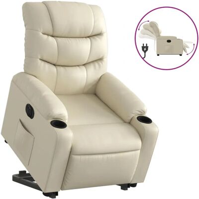 vidaXL Elektrischer Relaxsessel mit Aufstehhilfe - Kunstleder, Creme vidaXL Elektrischer Relaxsessel mit Aufstehhilfe - Kunstleder, Creme