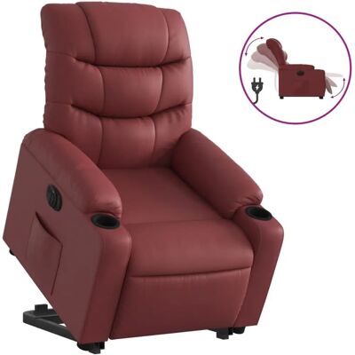 vidaXL Relaxsessel Mit Aufstehhilfe Kunstleder Weinrot - Modell El vidaXL Relaxsessel Mit Aufstehhilfe Kunstleder Weinrot - Modell El
