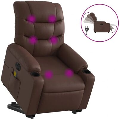 chaise d'accent vidaXL - Fauteuil de massage réglable - Marron - Chaise d'accent - Publicité chaise d'accent vidaXL - Fauteuil de massage réglable - Marron - Chaise d'accent - Publicité