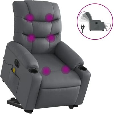 vidaXL Elektrischer Relaxsessel mit Aufstehhilfe, Kunstleder Grau vidaXL Elektrischer Relaxsessel mit Aufstehhilfe, Kunstleder Grau
