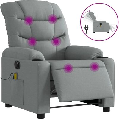 VidaXL Accentstoel - Lichtgrijs - Elektrische Relaxstoel VidaXL Accentstoel - Lichtgrijs - Elektrische Relaxstoel