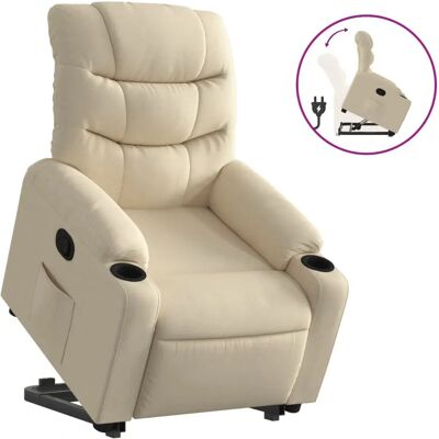 Chaise d'accent VidaXL - Tissu crème, Réglable, Élévateur électrique - Publicité Chaise d'accent VidaXL - Tissu crème, Réglable, Élévateur électrique - Publicité