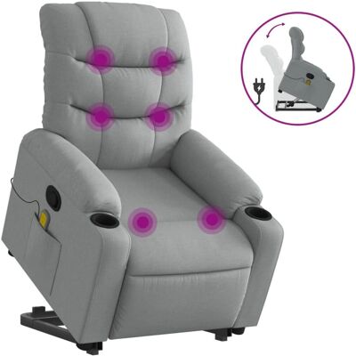 vidaXL Sessel - Manuelle Liegefunktion - Vibrationsmassage - Hellgrau - Sitzmöbel vidaXL Sessel - Manuelle Liegefunktion - Vibrationsmassage - Hellgrau - Sitzmöbel