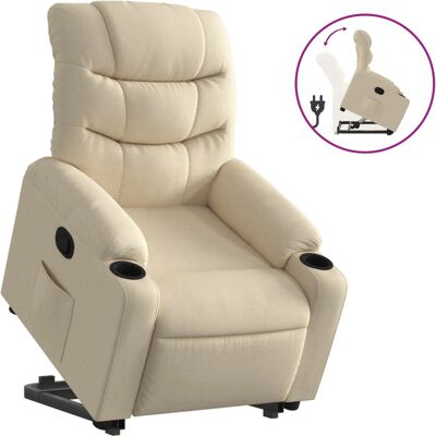 VidaXL Accentstoel - Crème - Verstelbare Reclinestoel VidaXL Accentstoel - Crème - Verstelbare Reclinestoel