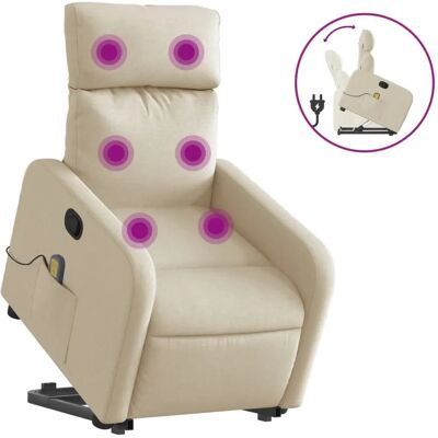 Chaise d'accent vidaXL - Massage, Levage, Crème - Publicité Chaise d'accent vidaXL - Massage, Levage, Crème - Publicité