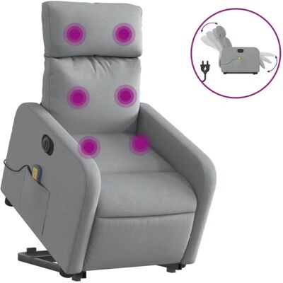 Chaise Accent vidaXL - Gris clair - Réglable & Massage - Publicité Chaise Accent vidaXL - Gris clair - Réglable & Massage - Publicité