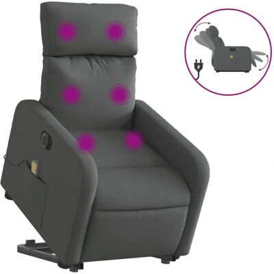 vidaXL Sessel mit Massage - Elektrisch Verstellbar - Dunkelgrau vidaXL Sessel mit Massage - Elektrisch Verstellbar - Dunkelgrau