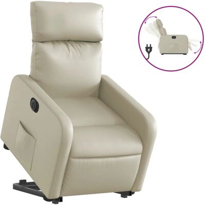 vidaXL Massagesessel Mit Aufstehhilfe - Kunstleder Creme - Verstellbar vidaXL Massagesessel Mit Aufstehhilfe - Kunstleder Creme - Verstellbar