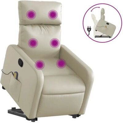 Fauteuil de massage VidaXL - Modèle 3206757, Crème, Confortable & Élévateur - Publicité Fauteuil de massage VidaXL - Modèle 3206757, Crème, Confortable & Élévateur - Publicité