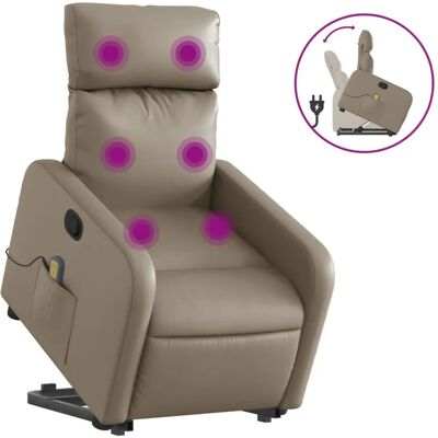 vidaXL Liftingessel mit Massage - Cappuccino - Relaxsessel vidaXL Liftingessel mit Massage - Cappuccino - Relaxsessel