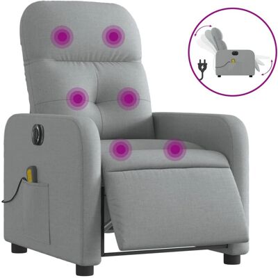 vidaXL Fauteuil Accent - Tissu gris clair, Reclinable électrique - Mobilier - Publicité vidaXL Fauteuil Accent - Tissu gris clair, Reclinable électrique - Mobilier - Publicité