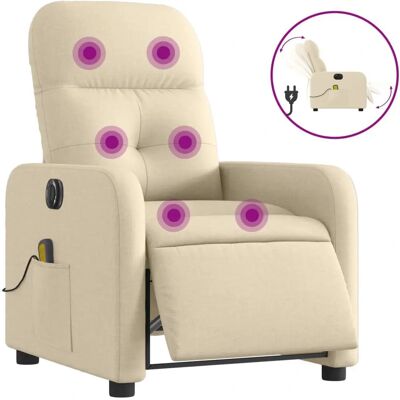 Vidaxl - Fauteuil de massage électrique en tissu crème - Publicité Vidaxl - Fauteuil de massage électrique en tissu crème - Publicité