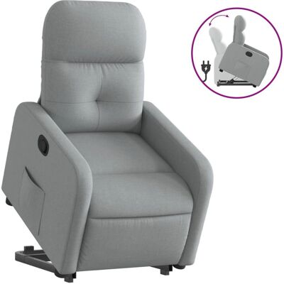 vidaXL Relaxsessel Mit Aufstehhilfe Elektrisch Stoff Hellgrau vidaXL Relaxsessel Mit Aufstehhilfe Elektrisch Stoff Hellgrau