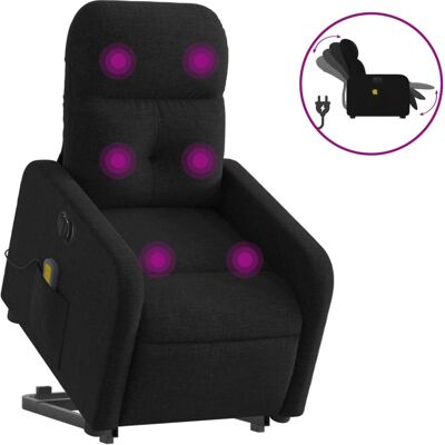 vidaXL Elektrischer Massagesessel Mit Aufstehhilfe Stoff Schwarz vidaXL Elektrischer Massagesessel Mit Aufstehhilfe Stoff Schwarz