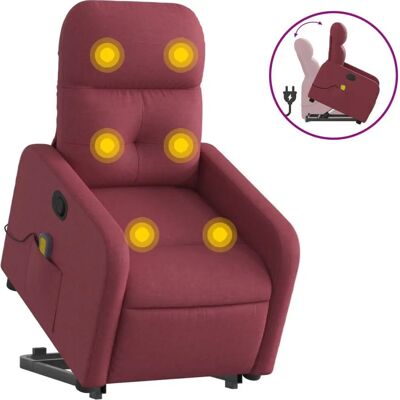 vidaXL Elektrischer Massagesessel Mit Aufstehhilfe Weinrot vidaXL Elektrischer Massagesessel Mit Aufstehhilfe Weinrot