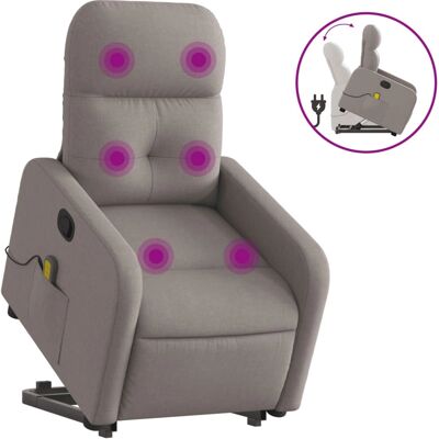 vidaXL Sessel mit Massage Taupe - Elektrischer Relaxsessel vidaXL Sessel mit Massage Taupe - Elektrischer Relaxsessel