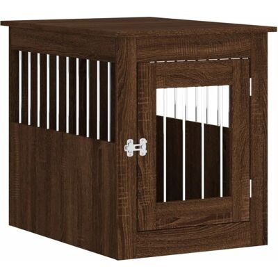 vidaXL Klatka dla psa z meblem Brązowa dąb - 55x75x65 cm vidaXL Klatka dla psa z meblem Brązowa dąb - 55x75x65 cm