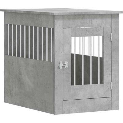 vidaXL Hundekasse i møbelform Beton grå 55x80x68 cm Træ-arbejde - Hundehytte vidaXL Hundekasse i møbelform Beton grå 55x80x68 cm Træ-arbejde - Hundehytte