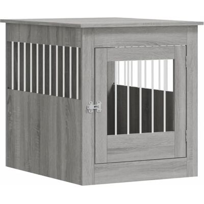 vidaXL Hundekasse i møbelstil Grå Sonoma 64,5x80x71 cm træværk - Hundekasse møbel vidaXL Hundekasse i møbelstil Grå Sonoma 64,5x80x71 cm træværk - Hundekasse møbel