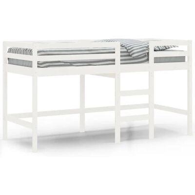 vidaXL Kinder-Hochbett Weiß - Kinderbett mit Leiter vidaXL Kinder-Hochbett Weiß - Kinderbett mit Leiter