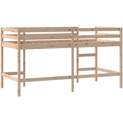 vidaXL Kinderhoogbed met Ladder - Kinderbed, Massief Hout, Bruin vidaXL Kinderhoogbed met Ladder - Kinderbed, Massief Hout, Bruin